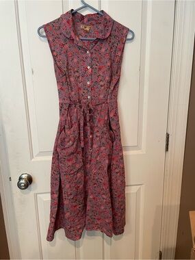 April Cornell 100% Cotton Sleeveless Midi Dress